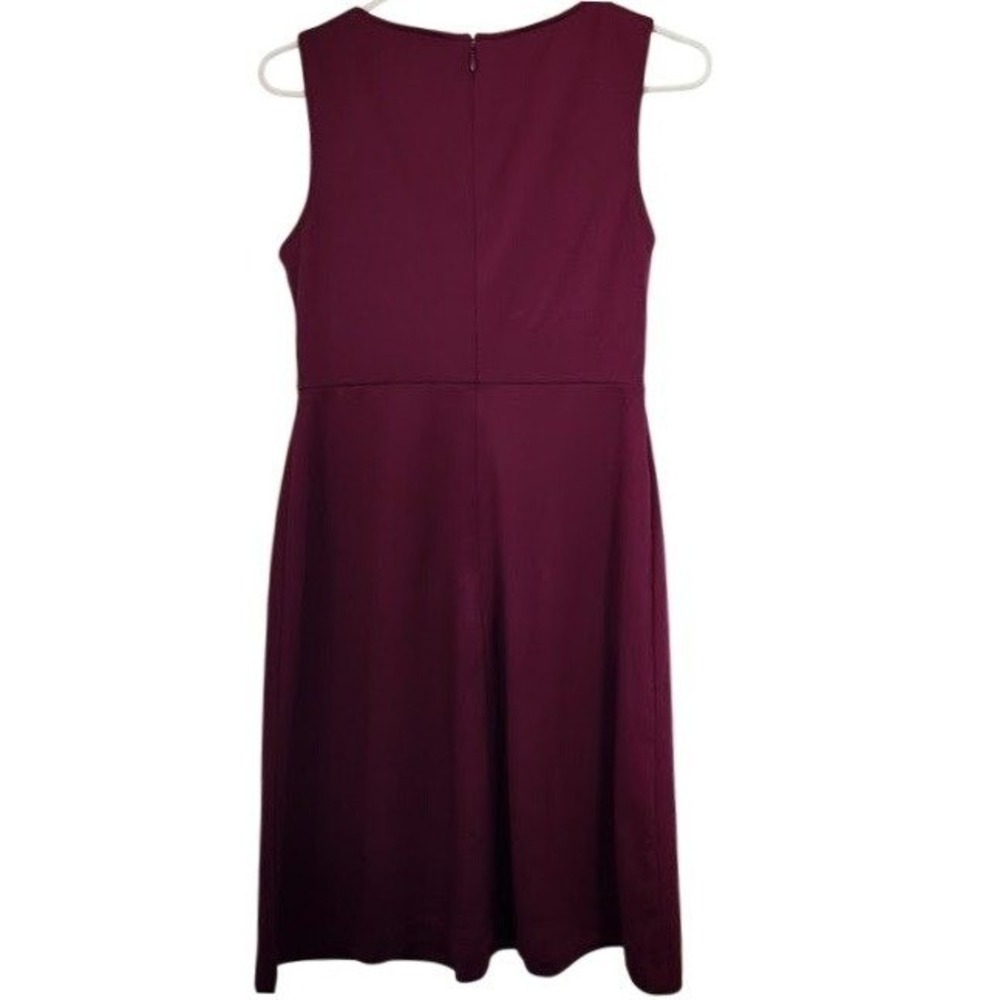 Merona Women Burgundy Pleated Fit Flare Dress Size Small Sleeveless  D06 - Picture 4 of 4